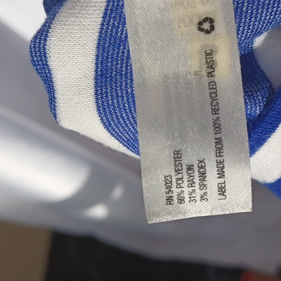 GAP Blue/white striped heavy tee dress with pockets, back zip, front pockets - Picture 7 of 8